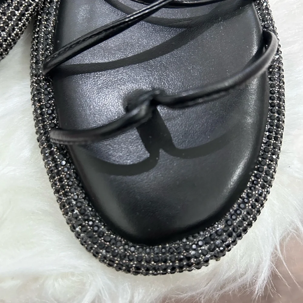 ⬇️ PRICE ⬇️ SCHUTZ • Kittie Crystal-Embellished Wraparound Ankle Sandals • 7B - Picture 6 of 7
